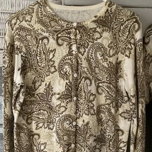 Matching Short Sleeve&Long Sleeve Paisley Sweaters
